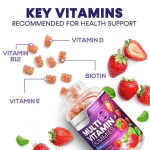 ETRUN OEM non-gmo Gummy Bear 13 Multi <span class=keywords><strong>vitamin</strong></span> rambut mineral Kulit & suplemen kekebalan kuku rasa beri untuk dewasa - Product Image 6