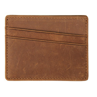 Dompet Kartu Kulit Asli Vintage Grosir Dompet Koin Kulit Sapi dengan Banyak Slot Kartu RFID Anti-pencurian Dompet Mini Portabel