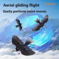 Avión de Juguete RC en Forma de Águila de 2.4GHz, de Resina Plástica, con Luces y Baterías, Alcance de 100m, Listo para Usar, para Niños