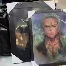 Affiche 3D lenticulaire populaire d'anime avec cadre photo, vente en gros, faible MOQ, affiche animée 3D avec sacs d'emballage gratuits - Product Image 1