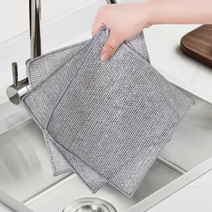 批发便宜的多用途电线奇迹清洁布电线洗碗布厨房可重复使用的钢丝布