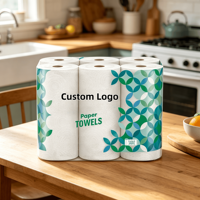Vente directe d'usine, papier essuie-tout de cuisine en pâte de bois vierge écologique, forte absorption d'huile, multi-usages, blanc