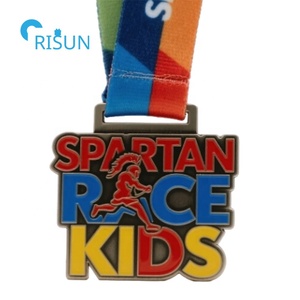 Venta al por mayor personalizado 3D esmalte personalizado carrera correr maratón espartano medalla <span class=keywords><strong>Spartan</strong></span> carrera niños finisher medallas - Product Image 4