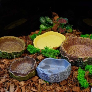 Reptiel Verstopte klimplatform Reptiel Waterbak Hars Stevig en duurzaam Gesimuleerde rots Terrarium Decor Reptiel Voedselbak - Product Image 1