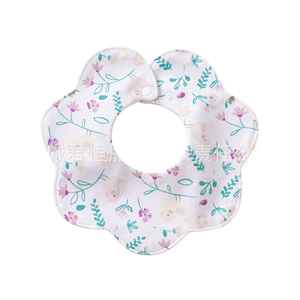 Buena calidad Junheng bebé algodón flor pequeño impermeable comida babero Saliva toalla 0-36 meses - Product Image 6