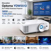 Proyector Empresarial Optoma YDW5512 DLP 720p con Soporte para Blu-ray 3D, 3800 Lúmenes, Resolución WXGA de 1280x800 para Aulas