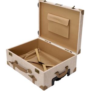 Personalised Luxury Women Classic Beige Vintage <b>Trunk</b> <b>Luggage</b> Soft Fawn Travel Trolley Case - Product Image 2