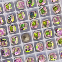 Strass en verre K9 écologiques en vrac, 8 mm, taille vintage, carré épais à dos pointu, à coller pour le nail art et la bijouterie