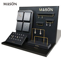 Boîte de rangement pour boucles d'oreilles en cuir grainé Mason, présentoir à bijoux personnalisé pour boutique