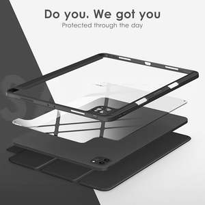 Coque mince antichoc pour iPad Pro 12.9 6ème/5ème/<span class=keywords><strong>4ème</strong></span>/3ème génération 2022/2021/2019/2018, couverture arrière transparente avec porte-crayon - Product Image 2