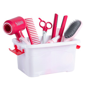 Little Girls' Playhouse Pretend Peluquería Juego <span class=keywords><strong>de</strong></span> juguetes Secador <span class=keywords><strong>de</strong></span> pelo <span class=keywords><strong>de</strong></span> plástico y salón <span class=keywords><strong>de</strong></span> corte <span class=keywords><strong>de</strong></span> pelo para jardín <span class=keywords><strong>de</strong></span> infantes y preescolar - Product Image 1