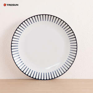 TRESUN China 16 Pieces Blue <b>Navy</b> Stripe Fine Porcelain <b>Dinner</b> <b>Set</b> for Wholesale 4 Persons Coastal Design - Product Image 5