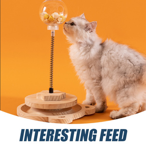 Hot Selling <strong>Funny</strong> Roller Pet <strong>Cat</strong> Toy Interactive Turntable Kitten Toy Spring-Loaded Leaky Food <strong>Cat</strong> Toy - Product Image 2