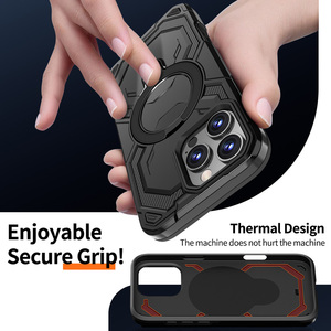 <span class=keywords><strong>Armor</strong></span> Rugged TPU PC 2-Trong-1 Từ Kim Loại Nhẫn Chủ Chân Đế Cao Cấp Bảo Vệ Bìa Đối Với iPhone 14 16 Pro Max Điện Thoại Trường Hợp - Product Image 6