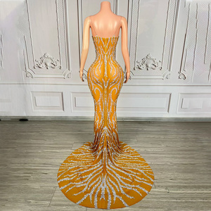 Novance Y5021 Vestido de Noche Elegante con Pedrería Dorada para Fiesta de Gala, Vestidos de Gala para Mujer, <span class=keywords><strong>Ropa</strong></span> Chic para Cantante - Product Image 3