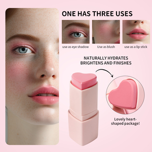 Logo personnalisé Unique Rose Multichrome Coeur Stick <span class=keywords><strong>Blush</strong></span> Visage Maquillage Marque Privée Haute Pigmentation Multi-usage Crème <span class=keywords><strong>Blush</strong></span> Stick - Product Image 5