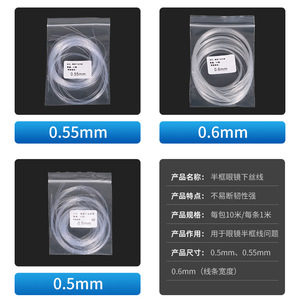 Alambre metálico flexible de 0.5mm, 0.55mm, 0.6mm para reparación y fijación de monturas de gafas de medio aro - Product Image 1