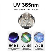 Linterna de Identificación de Jade DUNFBIRD, LED UV de 365nm, Recargable, para Inspección de Gemas y Joyería, Tipo-C, Acero Inoxidable 304