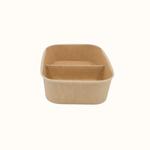 Conteneur alimentaire en papier kraft jetable écologique 2 CP, grand format pour les repas combinés, fabriqué en matériau durable, sûr et pratique à utiliser - Product Image 1