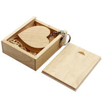 Caja de madera con Logo personalizado en forma de corazón, memoria Usb, regalo de boda, 8gb, 16gb, 32 Gb, 64gb