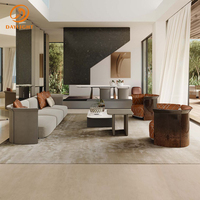 Italienisches Hochwertiges Luxus-Leder-Wohnzimmermöbel-Set Modernes Designer-Mode Großes Villa-Luxus-Wohnzimmer-Sofa-Set