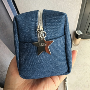 Sac de toilette pour femme en tissu Oxford, trousse de maquillage avec poignée en PU, logo personnalisé imprimé, pochette de maquillage, sac de rangement de voyage - Product Image 4