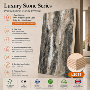 Contrachapado de Abedul de Grado Marino BS1088, Panel de Piedra de Lujo, Revestimiento Interior Impermeable <span class=keywords><strong>para</strong></span> <span class=keywords><strong>Duchas</strong></span> y Baños de Yates, <span class=keywords><strong>Tablero</strong></span> de 9 mm - Product Image 1