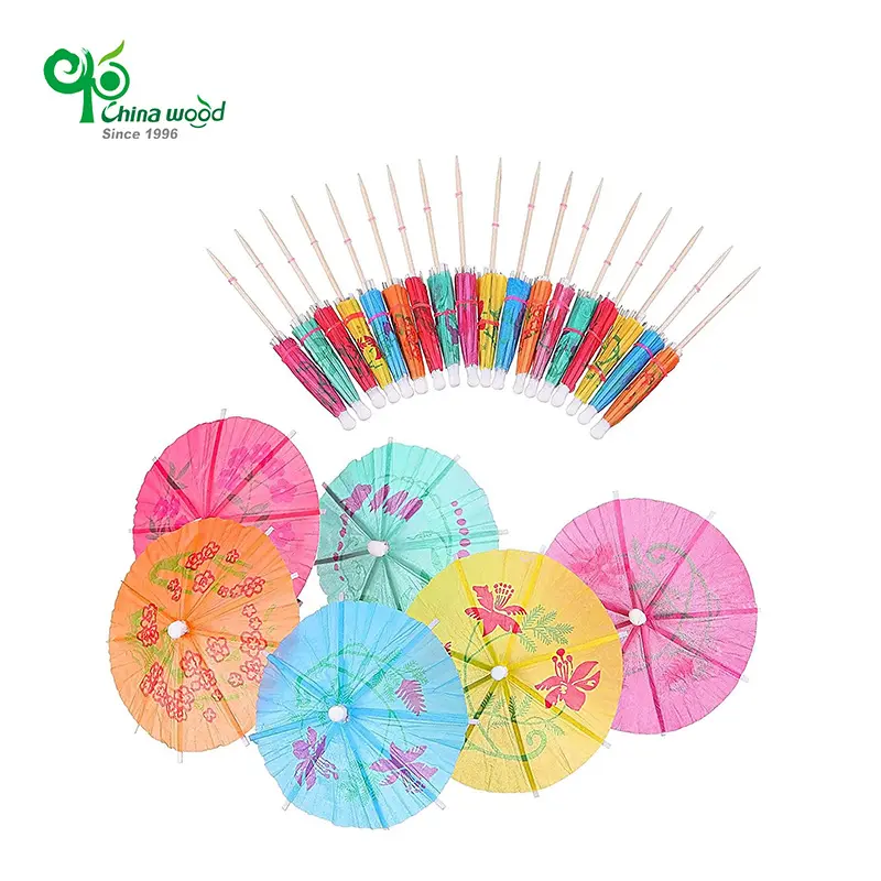 종이 칵테일 파라솔 미니 우산 음료 추천 웨딩 파티 스틱 테이블 나무 이쑤시개 장식