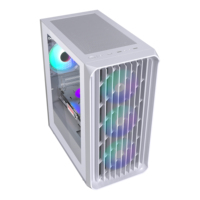 Boîtier d'ordinateur AOJIE pour jeux, en verre trempé, avec panneau frontal en maille et flux d'air élevé, OEM ODM