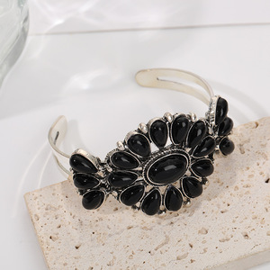 Junhong đồ trang sức <span class=keywords><strong>2025</strong></span> Bohemian Retro dân tộc <span class=keywords><strong>Turquoise</strong></span> Cuff cho vòng đeo tay cổ điển <span class=keywords><strong>Bangle</strong></span> cho phụ nữ người đàn ông thời trang Đồ trang sức mỹ - Product Image 3