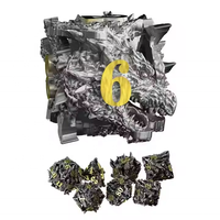 Puissant Dragon de Sang Multisides Jeu de Dés Dragon et Donjons Dés Polyédriques 3D en Métal Creux pour Jeux de Table