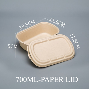 Kotak Makanan Ramah Lingkungan 700ml dari Bahan Kraft Daur Ulang, Biodegradable, dan Dapat Digunakan Kembali, untuk Salad, Sushi, dan Makan Siang - Product Image 3