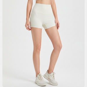 Wholesale <b>Women</b> Ribbed Fitness <b>Shorts</b> Back Hollow Cross Waist 4 Way Stretch <b>Anti</b> <b>Chafing</b> Running Pilates High Waist Bike <b>Shorts</b> - Product Image 3
