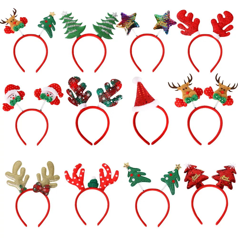 Christmas Antlers Bowknot Headdress Women Exquisite Christmas Headband Hairpin Christmas Gifts Headband