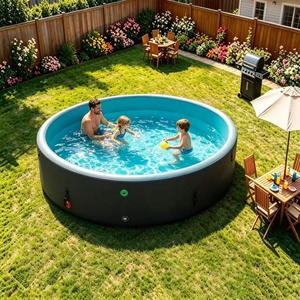 <span class=keywords><strong>Piscine</strong></span> gonflable rectangulaire en PVC pour l'extérieur, idéale pour le camping, les pique-niques <span class=keywords><strong>et</strong></span> les loisirs en famille en été - Product Image 5