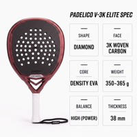 Raquette de padel en carbone tressé, structure Elite Wing, noyau en mousse équilibré, performance tactile de précision, vente en gros très demandée