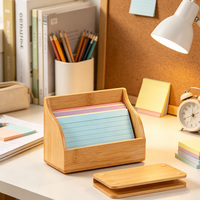 Accesorios de Escritorio para Dispensador de Notas Adhesivas, Suministros Escolares para Porta Cuadernos y Organizadores, Madera de Bambú