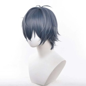 Homme Anime Link Click Xavier Liu <span class=keywords><strong>Xiao</strong></span> <span class=keywords><strong>Cosplay</strong></span> Gris Bleu Perruque Cheveux FCGD-041 - Product Image 3