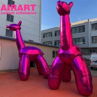 Girafe gonflable rose brillante, animal gonflable de girafe de décoration de partie pour l'affichage