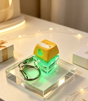 Porte-clés Artisanat Canard Mignon Lumineux LED en Alliage PBT Créatif, Durable et Sûr, avec Keycap et Retour Tactile pour Switch Mécanique, Jouet Anti-stress