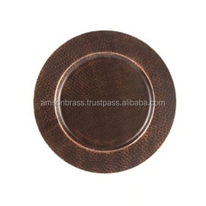 Bronze Antique Tabletop Decorative Charger Plate Round Shape <b>Dinnerware</b> Classic Design Charger Plate and Dish Use for Home - Product Image 4