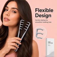 Peigne antistatique Taolu en gros, design tendance en V, pour salon de coiffure, en ABS, texture incurvée, portable, à dents larges, massage confortable pour cheveux bouclés