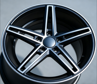 RUNLUN18X8.0CPD5X114.3ET40 Baru Hitam Doff Model Mesin Multi Spoke Sangat Serbaguna Ringan Paduan Aluminium Berkualitas Tinggi