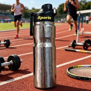 Termo Deportivo Portátil de Gran Capacidad, Taza Aislada con Tapa Abatible de Plástico para Uso en Exteriores, Fitness y Gimnasio - Product Image 2