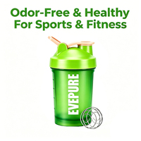 Nouvelles bouteilles shaker à protéines en PP de 13 oz avec poignée et fouet métallique, anti-fuite, sans BPA, compatibles lave-vaisselle, avec bouchon à clapet