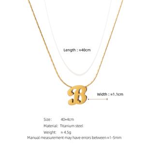 Collar con Colgante de Letra B Minimalista y Versátil, Accesorio para Suéter, Acero Inoxidable Chapado en Oro de 18K - Product Image 4
