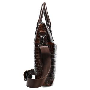 थोक क्लासिक वास्तविक उभरा मगरमच्छ चमड़े के पुरुषों के व्यवसाय ब्रीफकेस लक्जरी कार्यालय कस्टम लोगो जिपर बंद - Product Image 2