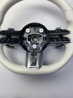 Volant de voiture en cuir blanc et fibre de carbone pour Mercedes Classe C, E, S, GLC, W204, W205, W212, W213, W222, X253 Sport