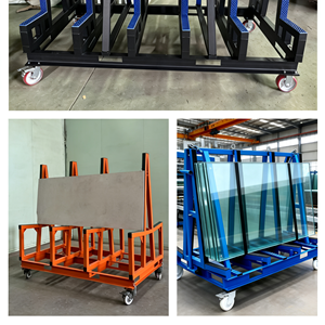 Carretilla de Plataforma de Acero Tipo A de 120x75cm, Capacidad de Carga de 1500kg, Plataforma de 3.5cm de Grosor, Ruedas con Núcleo de Hierro de 8 Pulgadas, Barandillas Extraíbles para Uso en Almacenes - Product Image 4