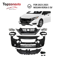 Topzonauto Nouveau Kit de Pare-chocs Avant en Plastique 2023-2025 pour Versa S SV avec Grille, Feux Antibrouillard et Boulons